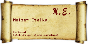 Melzer Etelka névjegykártya